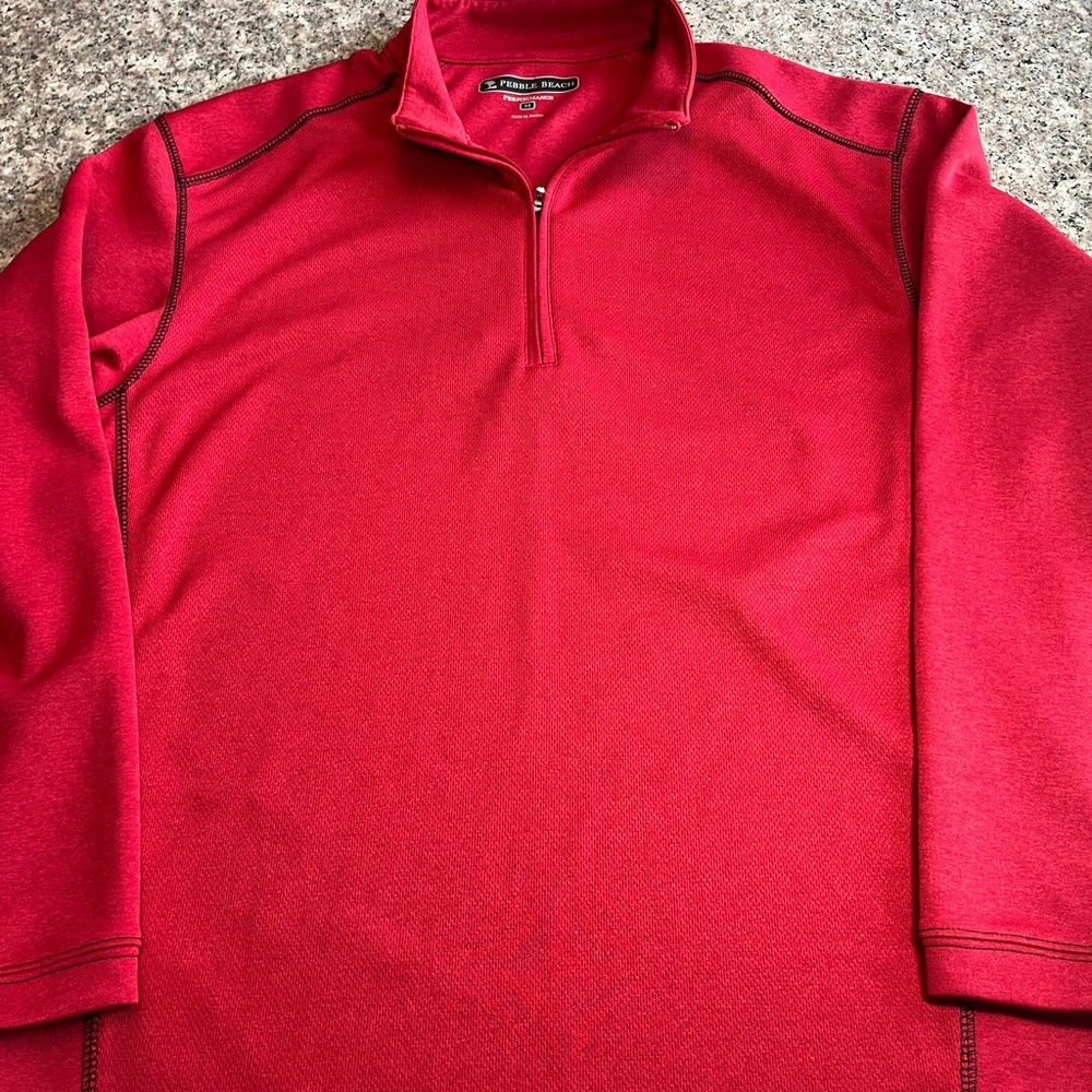 Pebble Beach Performance Red 1/4 Zip Pullover Men’s Size M